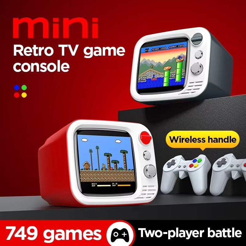 H7 Retro VideoTV Handheld Game Console 3.5-Inch HD Built in 749 Retro Games Video Dual Gamepad Handheld Console Kids Gifts