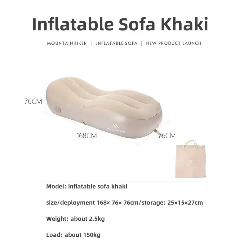 Mountainhiker Fast Inflatable Air Sofa Bed Outdoor Portable Air Mattress Lazy Camping Automatic Inflatable Sleeping Mat 168*76cm