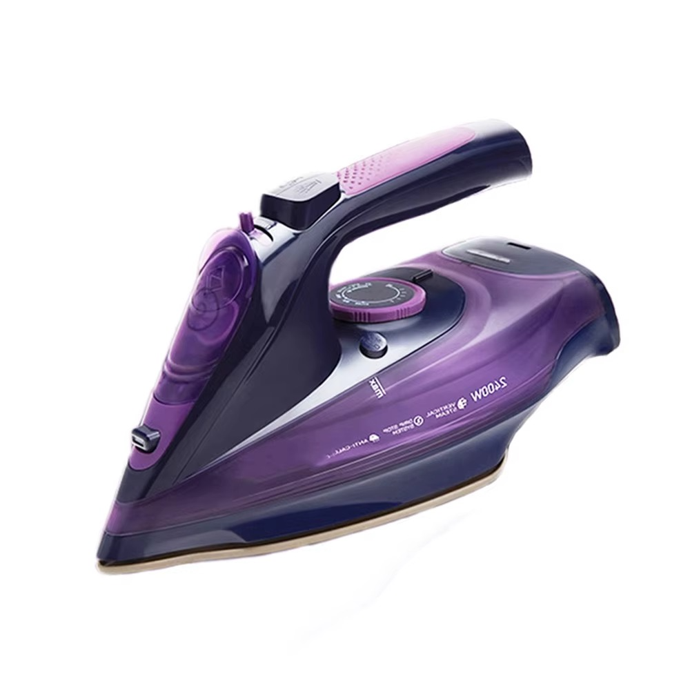 1pc Steam Iron for Clothes - Non-Stick Teflon Coated Aluminum Soleplate, Auto Shut off, Anti-Drip System, 2400W