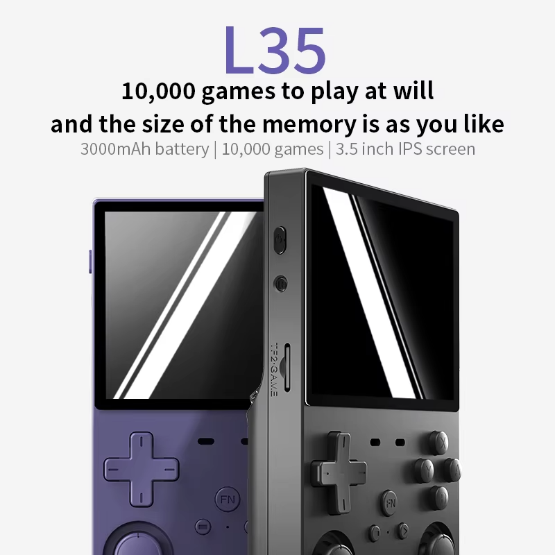 Open-source L35 retro handheld 3.5-inch IPS fully laminated screen (640×480) gaming console built-in 10,000
