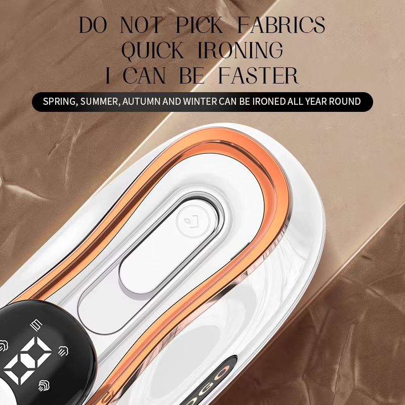 110V-220V Handheld Steam Iron Foldable Garment Steamer 1200W Power Portable 4 Speed Steamer Touch Screen Rotary Electric Iron
