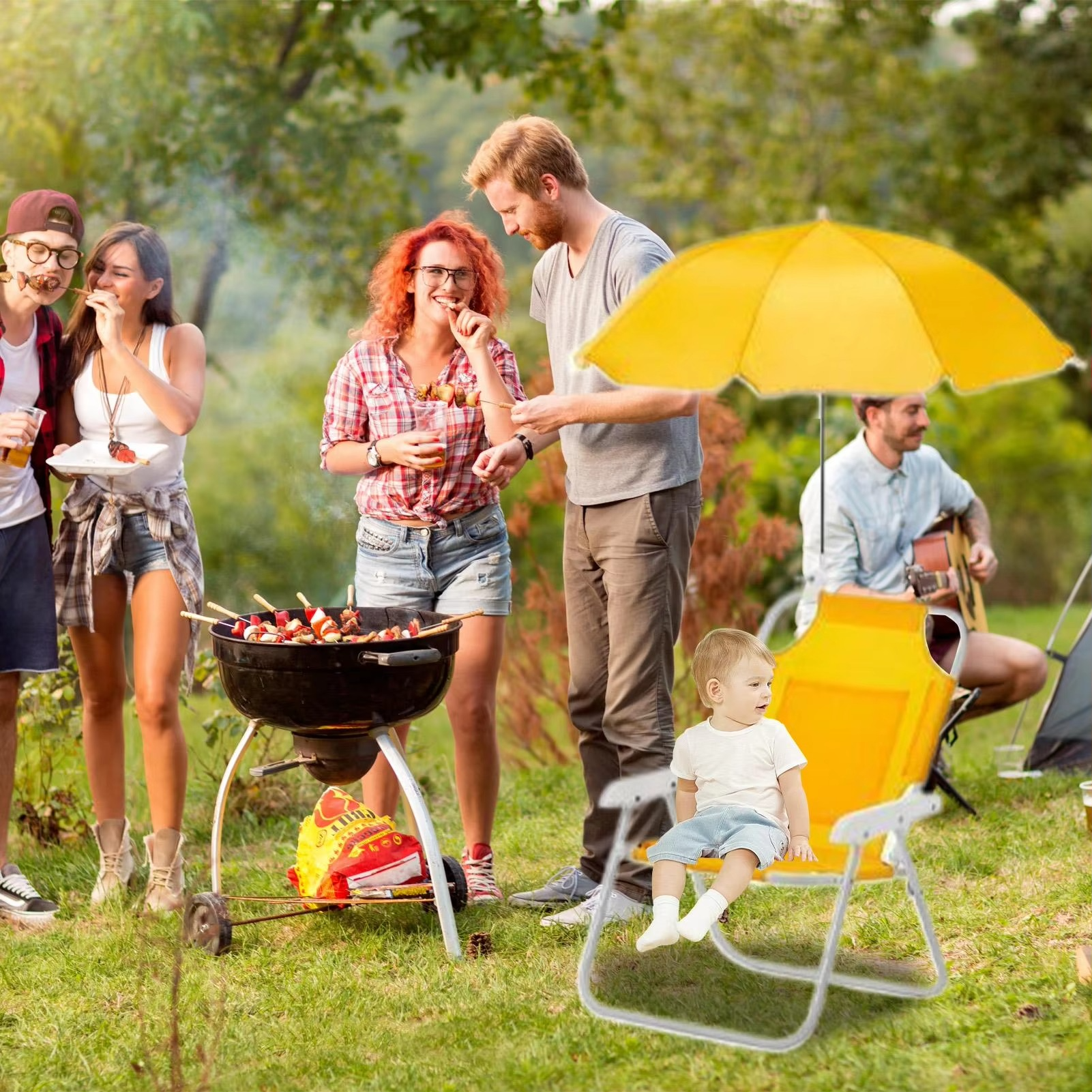Beach chair with umbrella camping chair for kids Lazy fishing stools Children's outdoor folding chairs Lightweight recliners