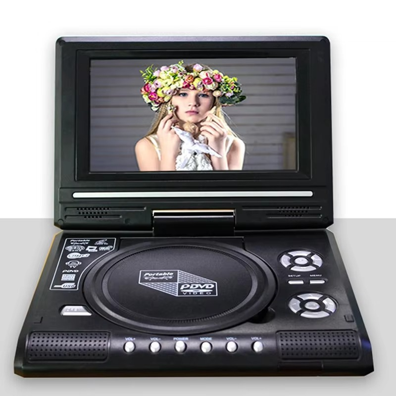 9.8 Inch Portable Home Car DVD Player VCD CD Game TV Player USB Radio Adapter Support FM Radio Receiving-EU Plug