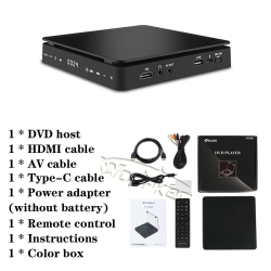 Woopker Portable DVD Player KC-708 1080p HD Video Support HD Cable and AV Connected USB Input CD VCD Player for TV Projectors