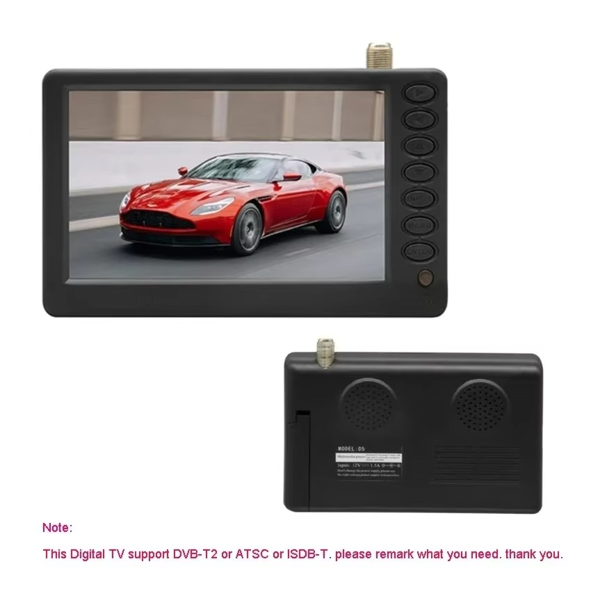 1PC Pocket TV D5 5 Inch DVB-T2 ATSC ISDB-T Digital and Analog Mini Small Car Television Portable TV Support USB TF MP4 AC3