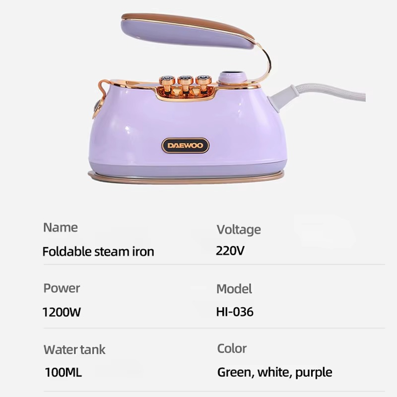 1200W Handheld Steam Iron Electric Garment Steamer Hanging Machine Portable Foldable Clothes Ironing Machine Home Travel 220V
