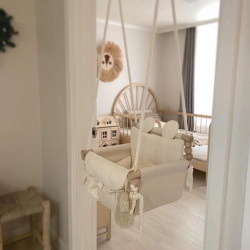 Wooden Baby Hanging Swing Baby Swing Indoor Outdoor Toddler Swing Infant Room Decorations