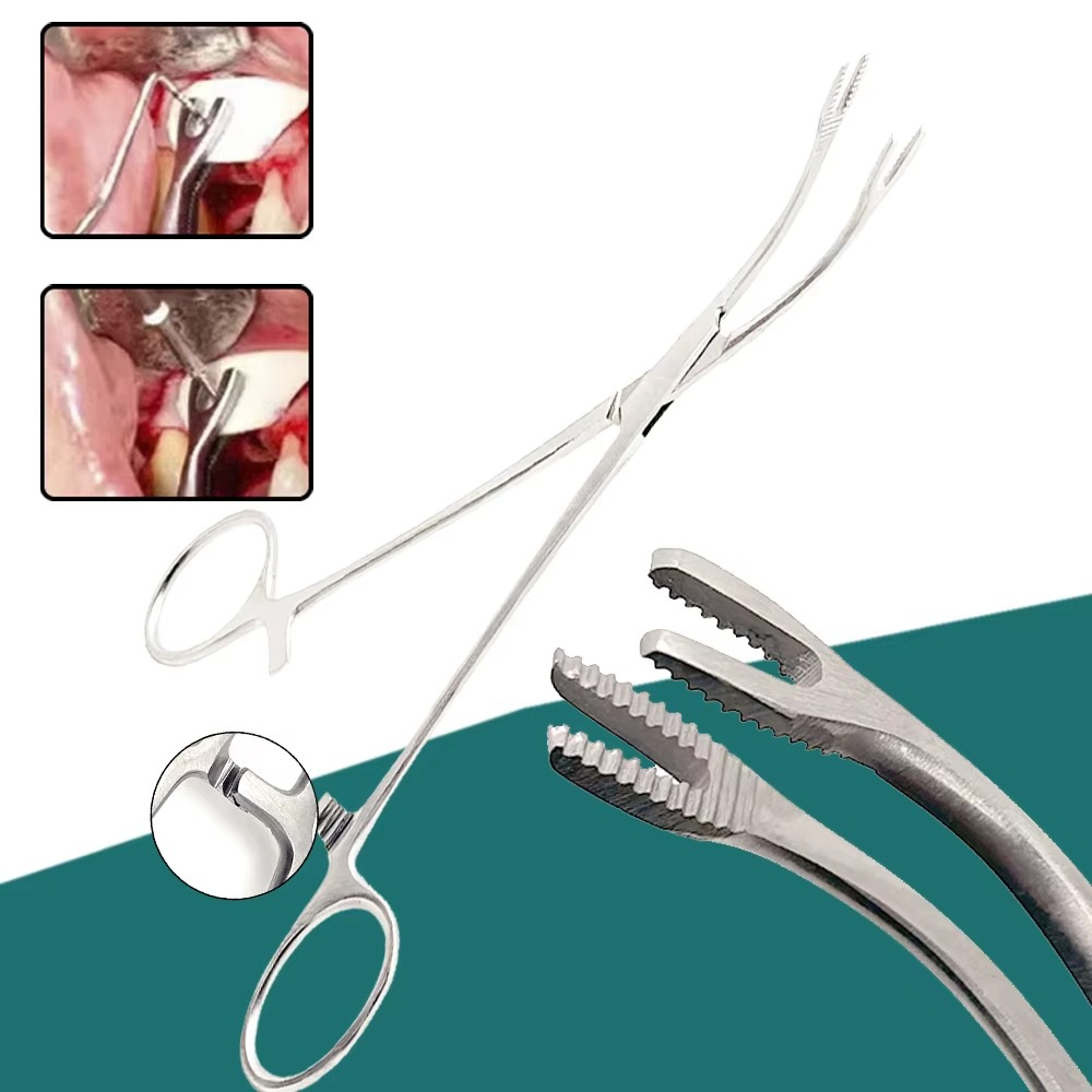 Bone Fragment Gripper Forceps for Dental Surgery Reusable Surgical Pliers for Bone Fixation Implant and Grafting Procedures