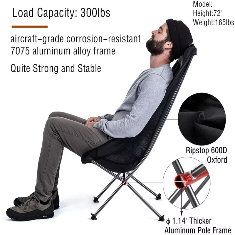 Widesea Camping Fishing Folding Chair Tourist Beach Chaise Longue Chair for Relaxing Foldable Leisure Travel Furniture Picnic