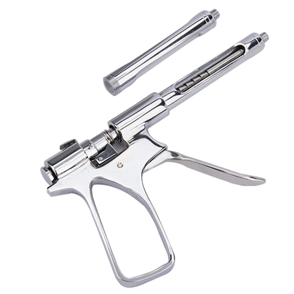 Dental Gun Syringe stainlessSteel Quantitative Press Type SyringeWith 2 Tips 1.8ml Dental surgicalInstrument Dentist Tools