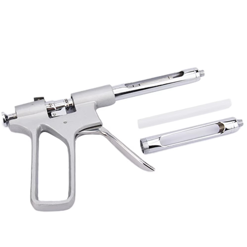 Dental Gun Syringe stainlessSteel Quantitative Press Type SyringeWith 2 Tips 1.8ml Dental surgicalInstrument Dentist Tools