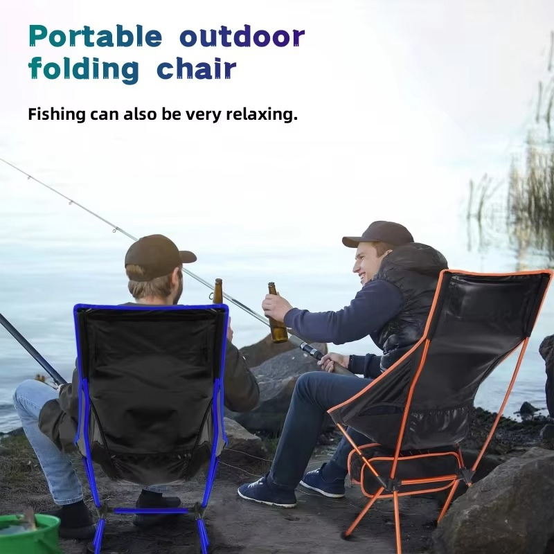 Portable Camping Chair Oxford Cloth Folding Lightweight Seat for Fishing BBQ Picnic Beach Outdoor Festival Ultralight Seat