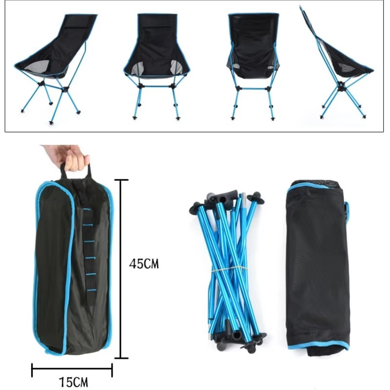 Portable Camping Chair Oxford Cloth Folding Lightweight Seat for Fishing BBQ Picnic Beach Outdoor Festival Ultralight Seat