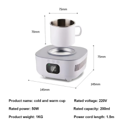 2 in 1 Cooler Cup Mug Heater Beer Bottle Can Soda Drinks Cooling Mug Beverage Cooler Samrt Thermostatic Coaster Cup 220V