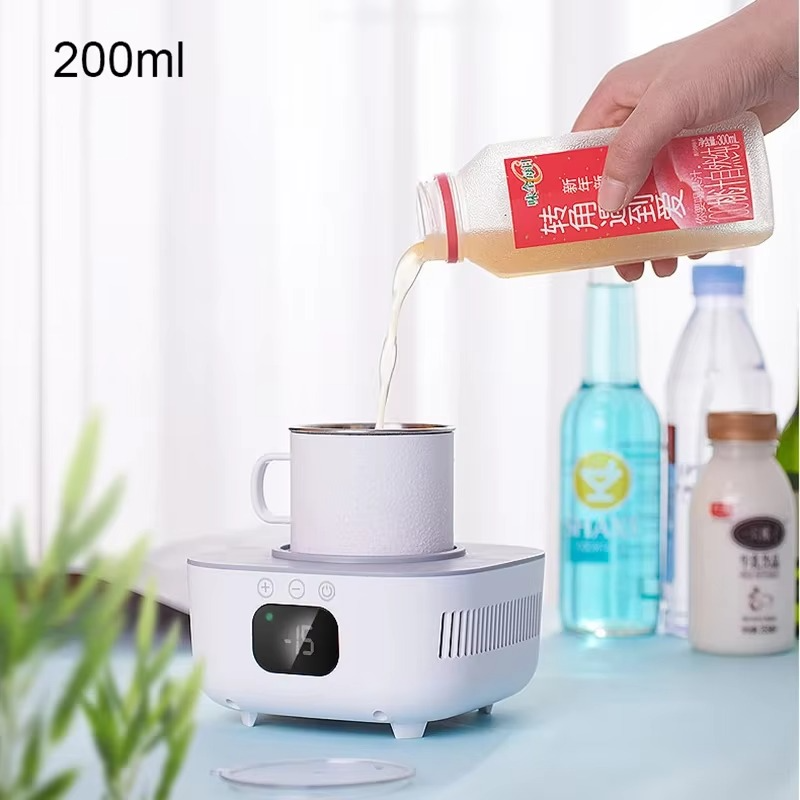 2 in 1 Cooler Cup Mug Heater Beer Bottle Can Soda Drinks Cooling Mug Beverage Cooler Samrt Thermostatic Coaster Cup 220V