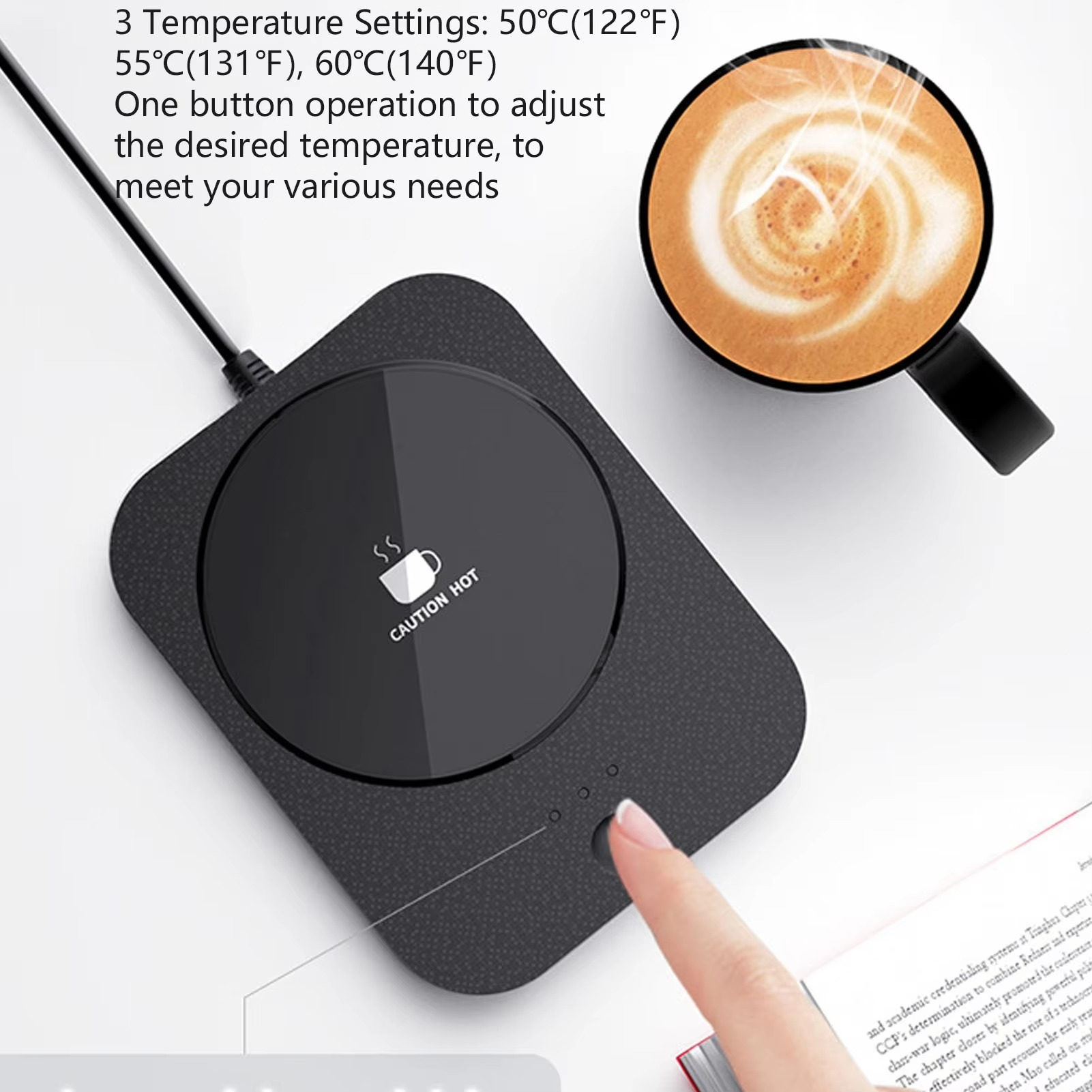 Coffee Mug Electric Warmer Intelligent 55℃ Constant Warm USB Power Supply Beverage Warmer with Ceramic Cup for Desk 5V