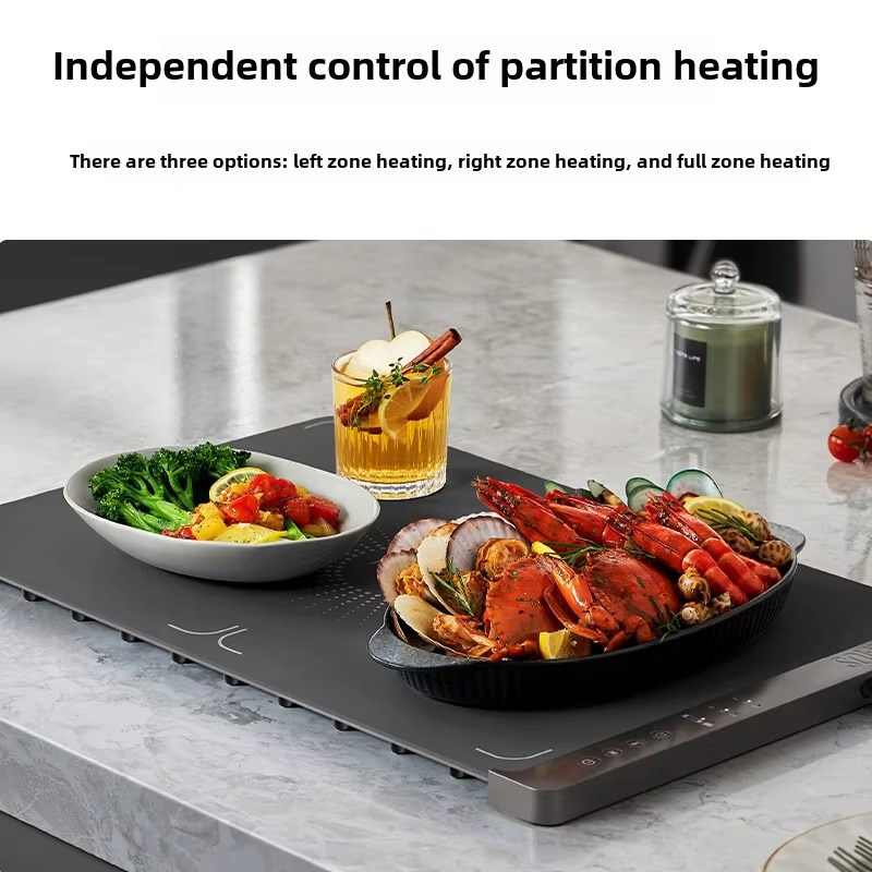 220V Foldable Electric Beverage Warmer Flexible Heating Plate for Meals Heating Dishes Home Food Insulation Pad Heat Drinking