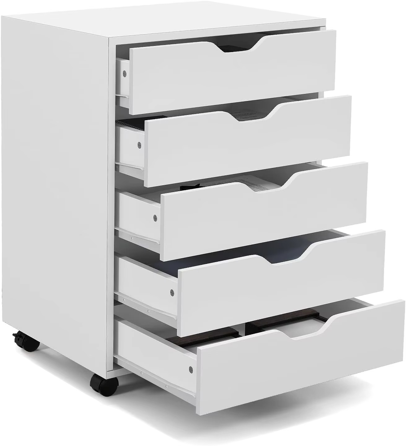 Chest of Drawers, Mobile File Cabinet, Lateral Filing Cabinet Drawers With Casters, Mobile Side Storage Cabinet Chest Home Offic