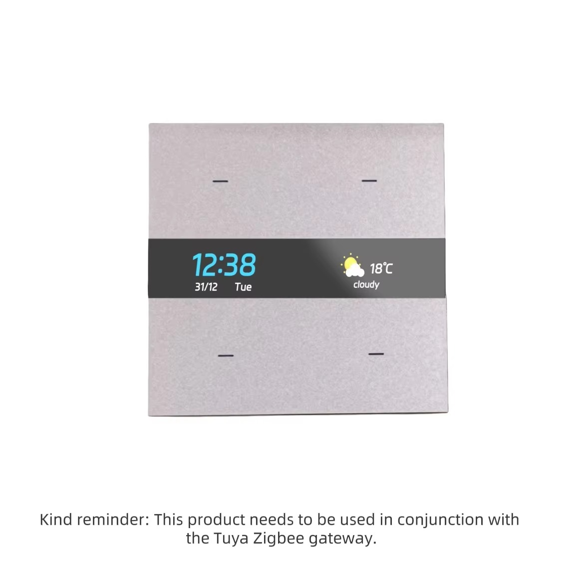 M8Pro Tuya Smart Switch & Zigbee 3.0 Hub: HD Weather/Clock, 4 Programmable Keys, Multi-Device Control