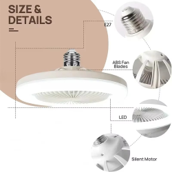 Ceiling Fan Light with Remote Control 2 in 1 Multifunctional Modern Adjustable Electric E27 Ceiling Fan with Light for Home