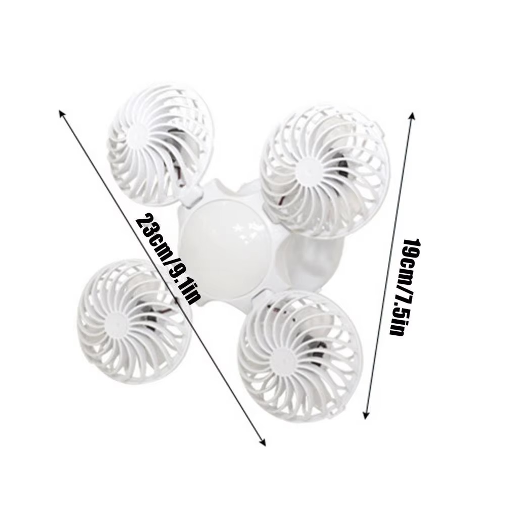 Light Ceiling Fan Solar Camping Fan Football Design Foldable Hook Lamp for Cabin Gazebo Garage RV Barn Farm Greenhouse Garden