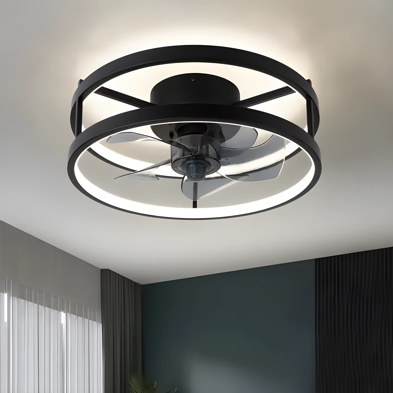 Simple Ceiling Fan with Led Light Home Decoration Electric Fan Restaurant Room Fans Remote Control Dimmable Chandelier Fan