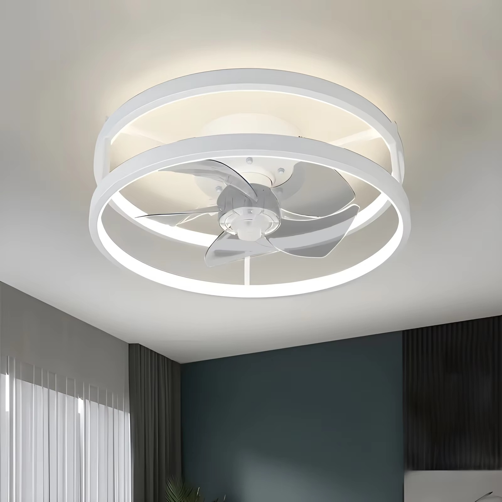 Simple Ceiling Fan with Led Light Home Decoration Electric Fan Restaurant Room Fans Remote Control Dimmable Chandelier Fan