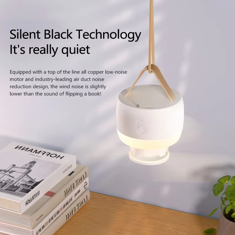 Small ceiling fan USB charging camping outdoor tent silent mini fan household bed dormitory electric Portable ceiling fan light