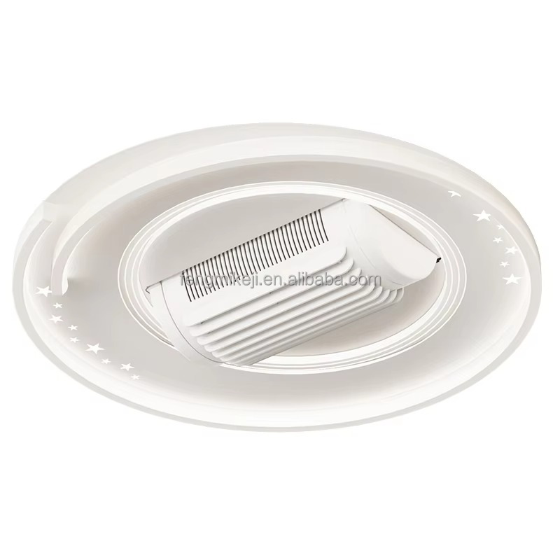 Portable Modern Black and White Rectangular Ceiling Fan with Remote and Dimming