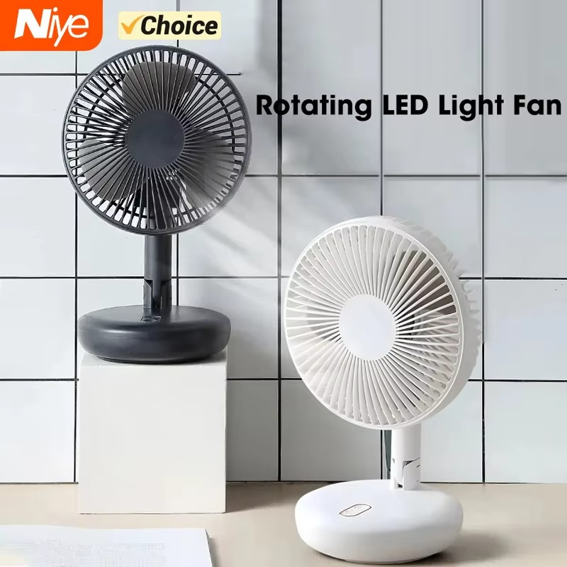 Stand Fan, 6 Inch Folding Portable Telescopic Floor/USB with Rechargeable Battery,3 Speeds Super Quiet Adjustable Height
