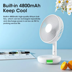 Stand Fan, 6 Inch Folding Portable Telescopic Floor/USB with Rechargeable Battery,3 Speeds Super Quiet Adjustable Height