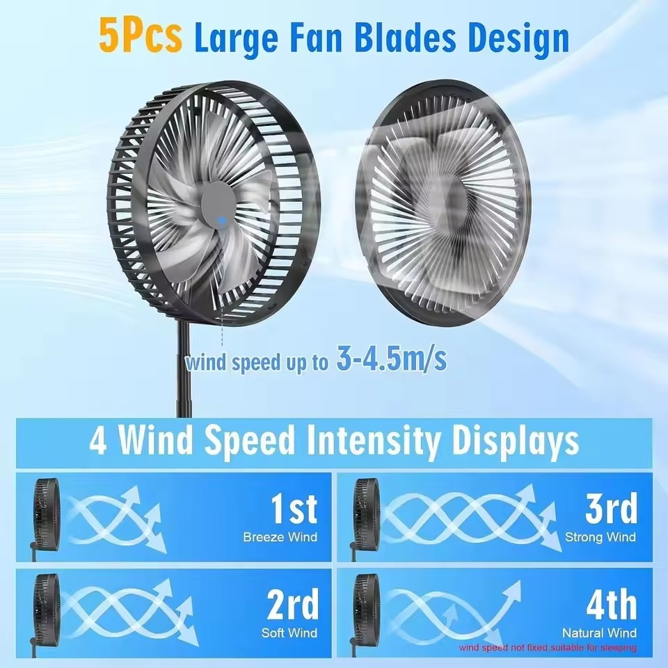 Portable Silent Charging Long-life Mini USB Desktop Fan With Telescopic And Folding Floor-standing Household Electric Fan