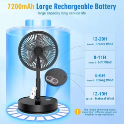 Portable Silent Charging Long-life Mini USB Desktop Fan With Telescopic And Folding Floor-standing Household Electric Fan