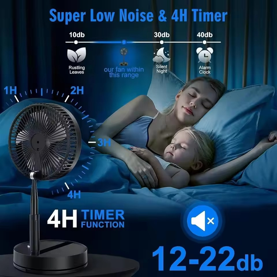 Portable Silent Charging Long-life Mini USB Desktop Fan With Telescopic And Folding Floor-standing Household Electric Fan