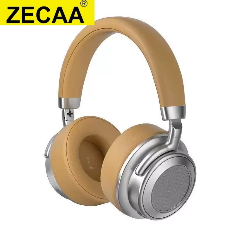 ZECAA New Retro Metal Bluetooth Wireless Headphone 5.4 Head On Earphones Sport HiFi Sound Headphone Noise Cancelling Headphone