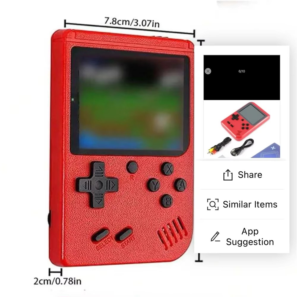 Retro Mini Handheld Video Game Console 8-Bit 3 Inch Color LCD Kids Game Player with Built-in 400 Games Portable Entertainment