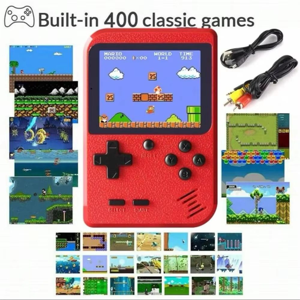 Retro Mini Handheld Video Game Console 8-Bit 3 Inch Color LCD Kids Game Player with Built-in 400 Games Portable Entertainment