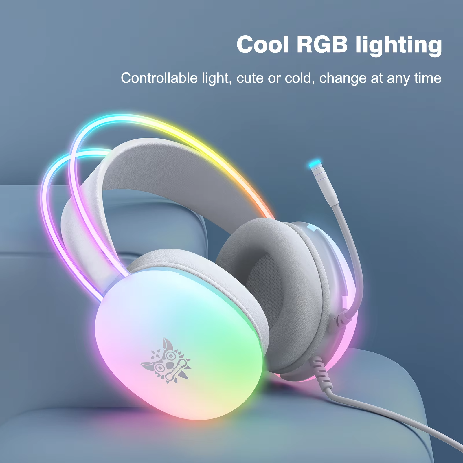 Wired Headset Headphone Earphone Earbuds Gamer Gaming For iPhone Phone PC With Cable Microphone Mic Portable Fone Head Set RGB