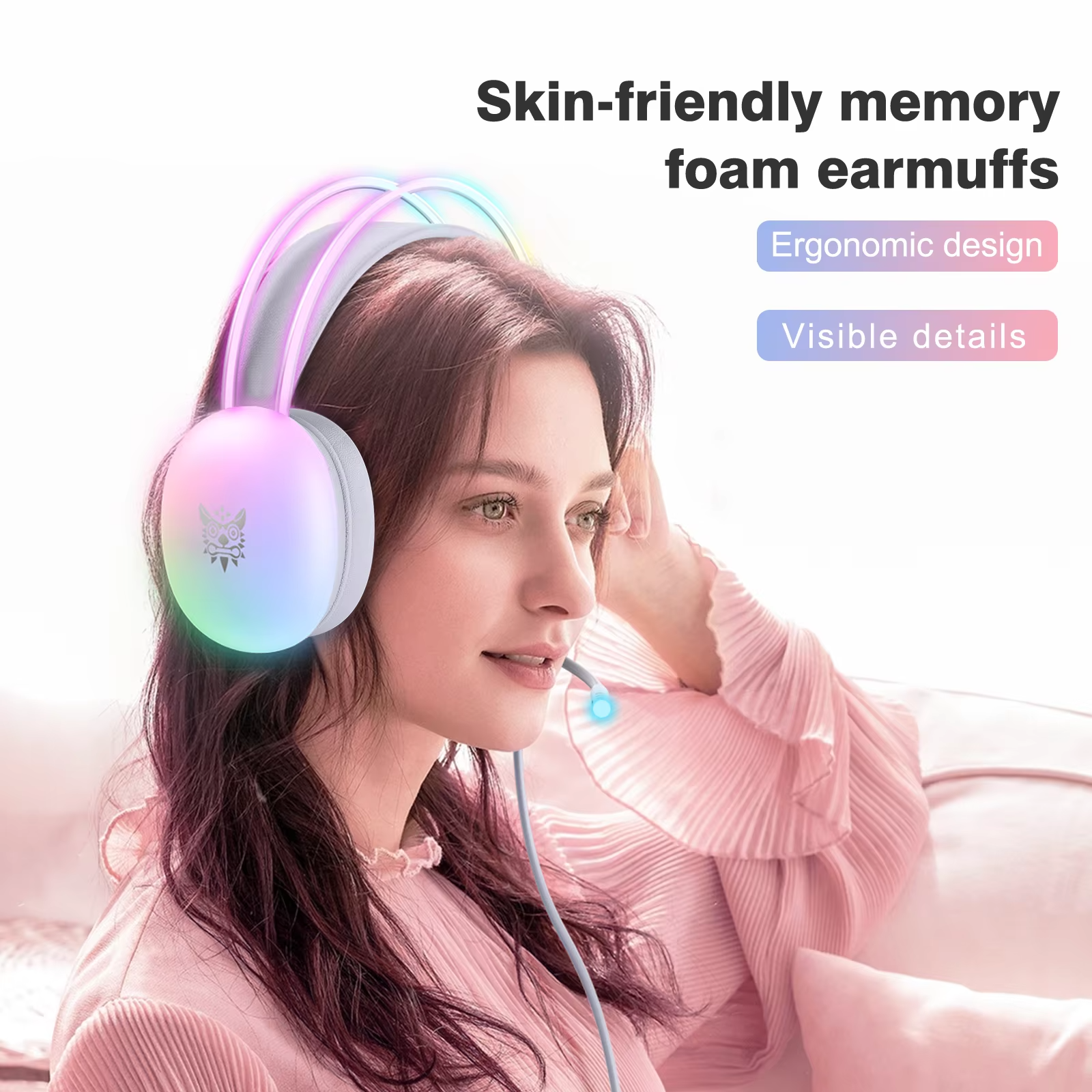 Wired Headset Headphone Earphone Earbuds Gamer Gaming For iPhone Phone PC With Cable Microphone Mic Portable Fone Head Set RGB
