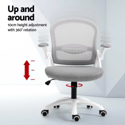 Ergonomic Office Chair Mesh Computer Desk Chairs with 105° Recline, Adjustable Seat Height and Armrests, with Mid Back and 360°
