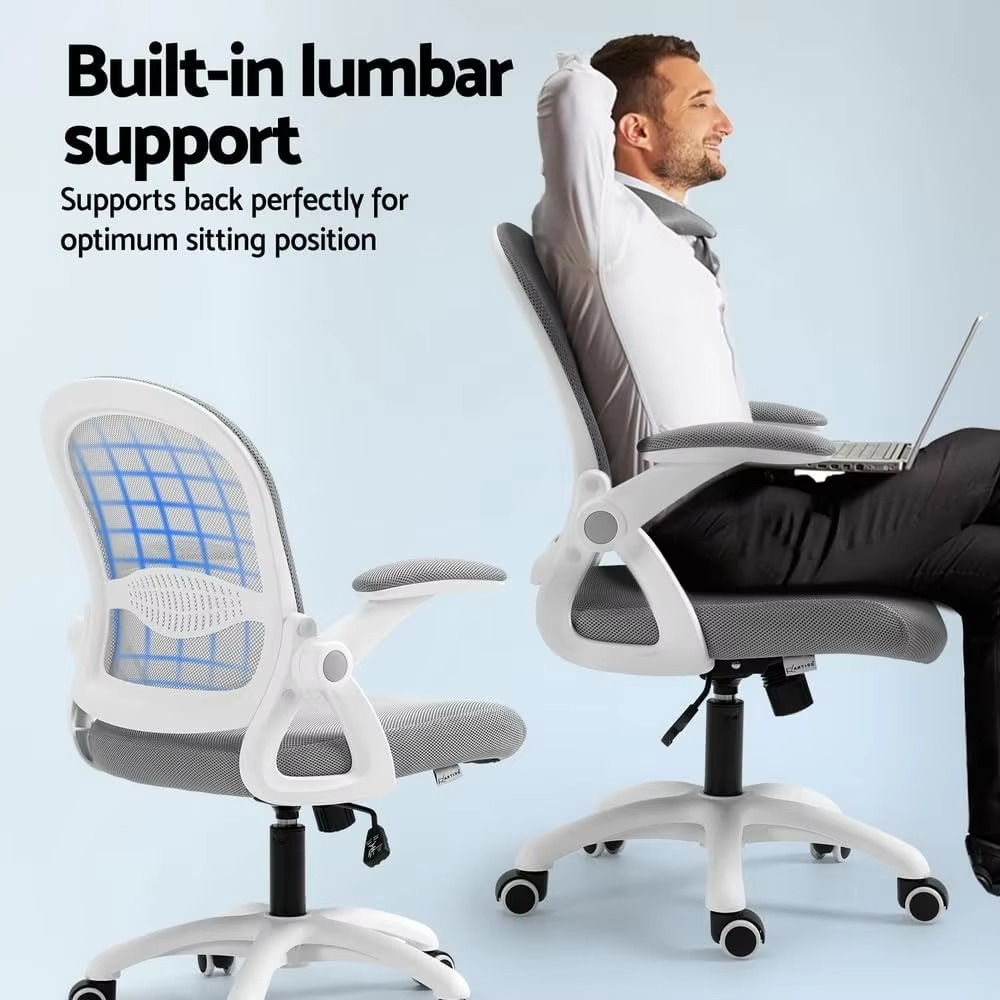 Ergonomic Office Chair Mesh Computer Desk Chairs with 105° Recline, Adjustable Seat Height and Armrests, with Mid Back and 360°