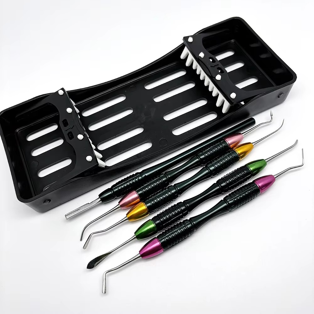 Dentistry Instrument Tools Dental Composite Resin Filling Spatulas Tools with Disinfection Box Lm Art Kit