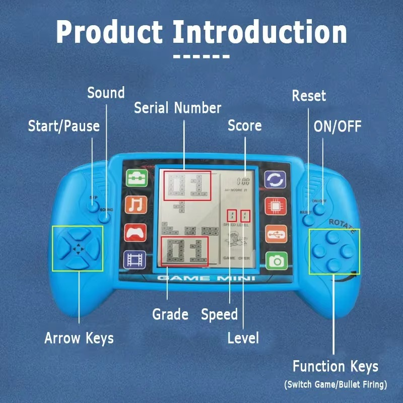 3.5Inch Portable Classic Handheld Game Players Puzzle Nostalgic Console Children Educational Electronic Toys Large Screen