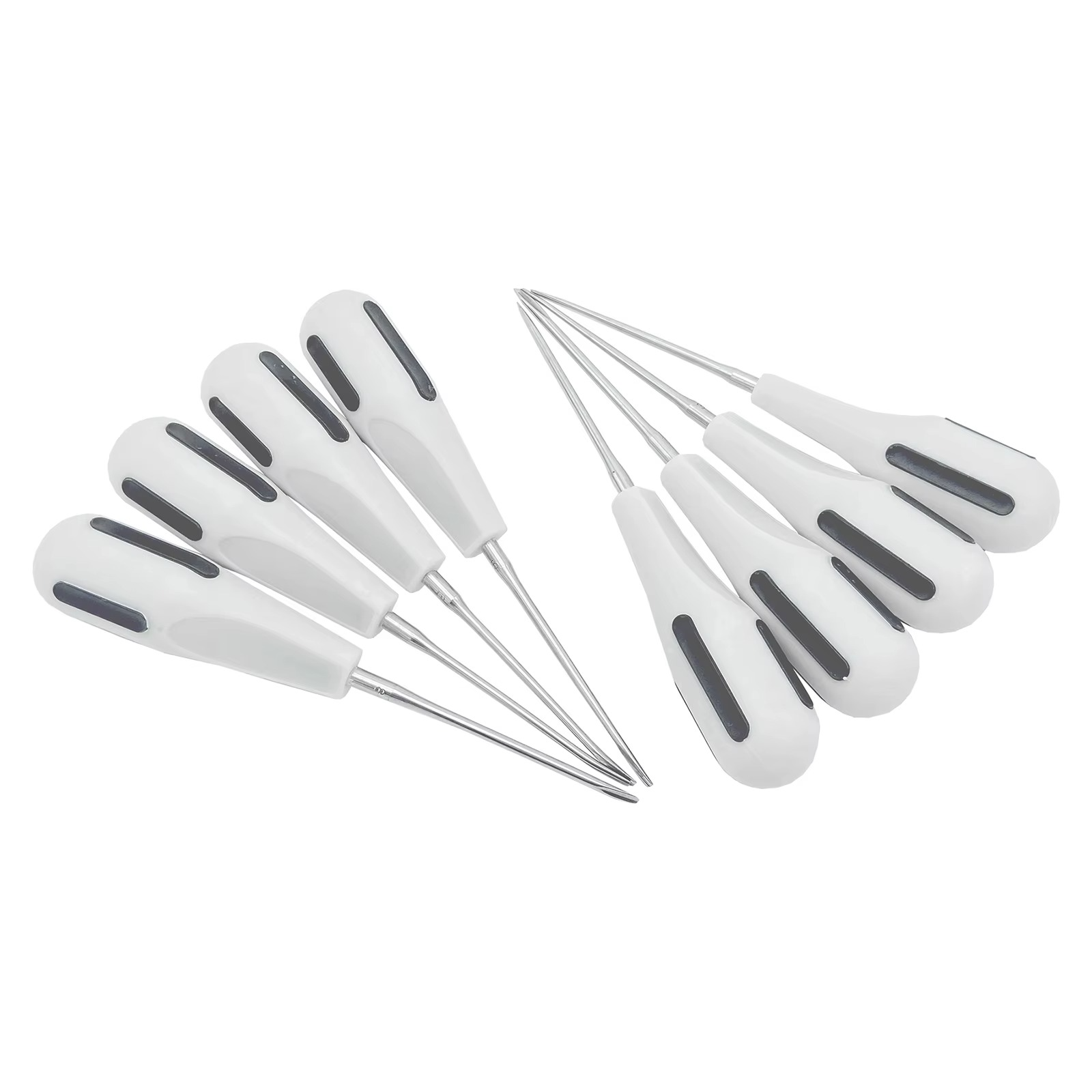 8pcs TOMENTY Dental Extracting Apical Root Elevators Surgery Stainless Steel with Plastic Handle Dentistry Surgical Screwdriver