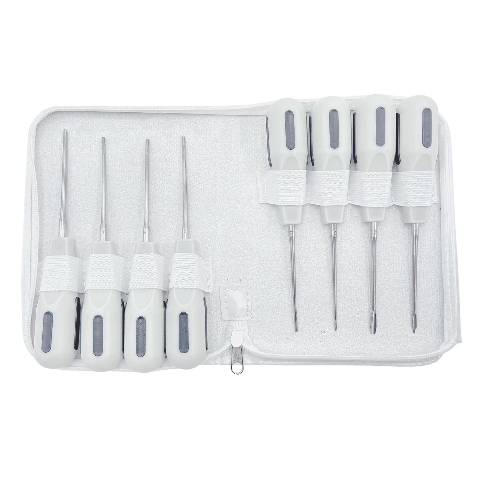 8pcs TOMENTY Dental Extracting Apical Root Elevators Surgery Stainless Steel with Plastic Handle Dentistry Surgical Screwdriver