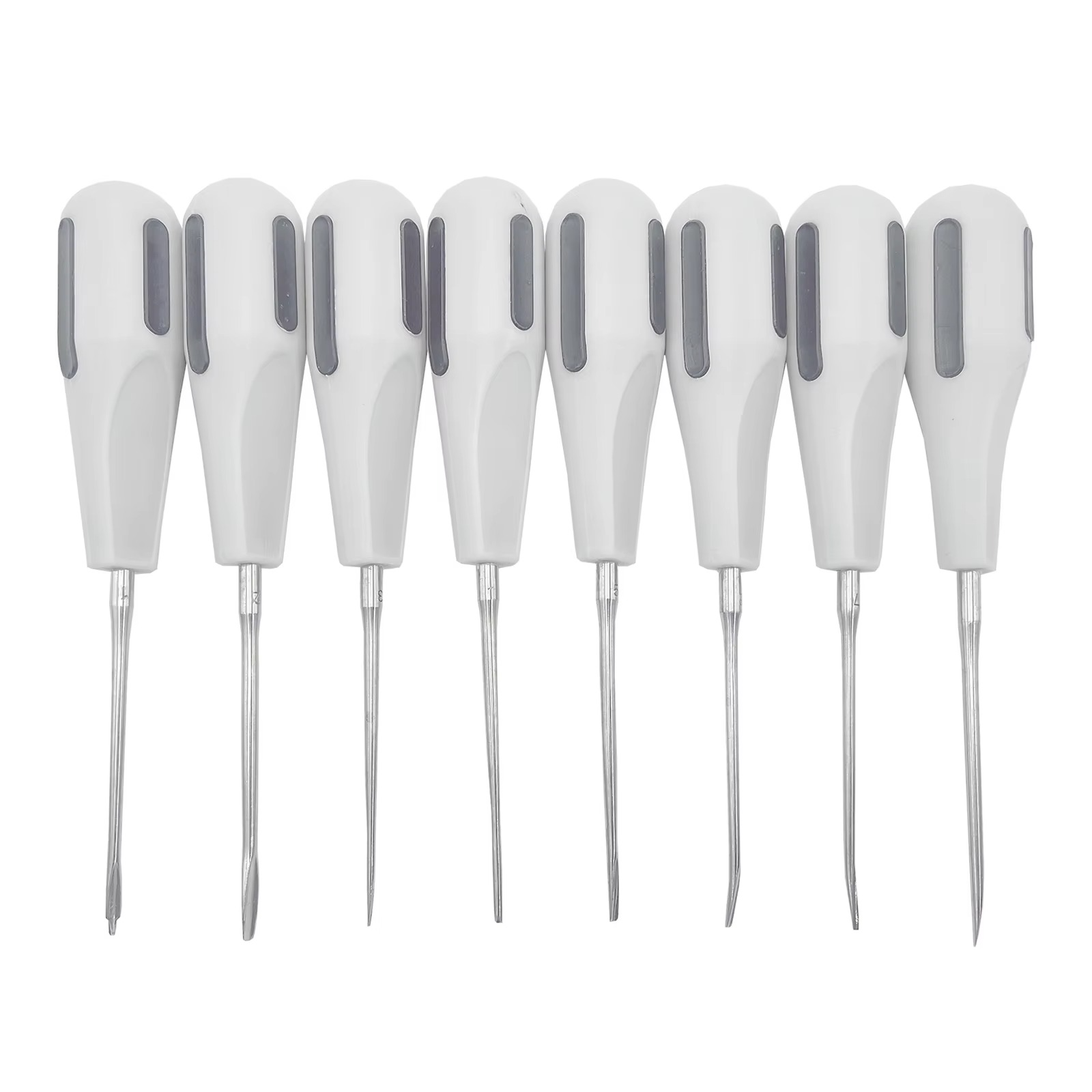 8pcs TOMENTY Dental Extracting Apical Root Elevators Surgery Stainless Steel with Plastic Handle Dentistry Surgical Screwdriver