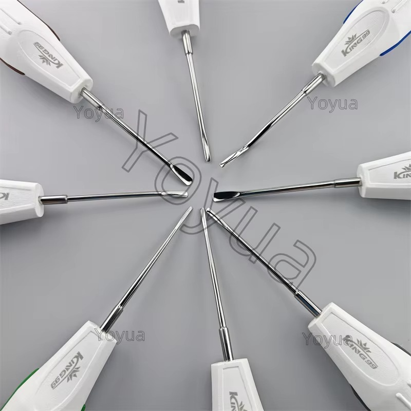 8pcs/set Dental Minimally Luxating Elevators Curved Root Forceps Invasive Tooth Extracting Set Dentistry Surgical Instrument