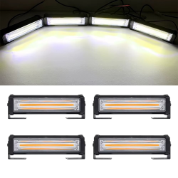 COB Car Front Grille Emergency Strobe Light Head 80W LED Police Warning Flashing Lightbar Vehicle Daytime Running Lamp 12V