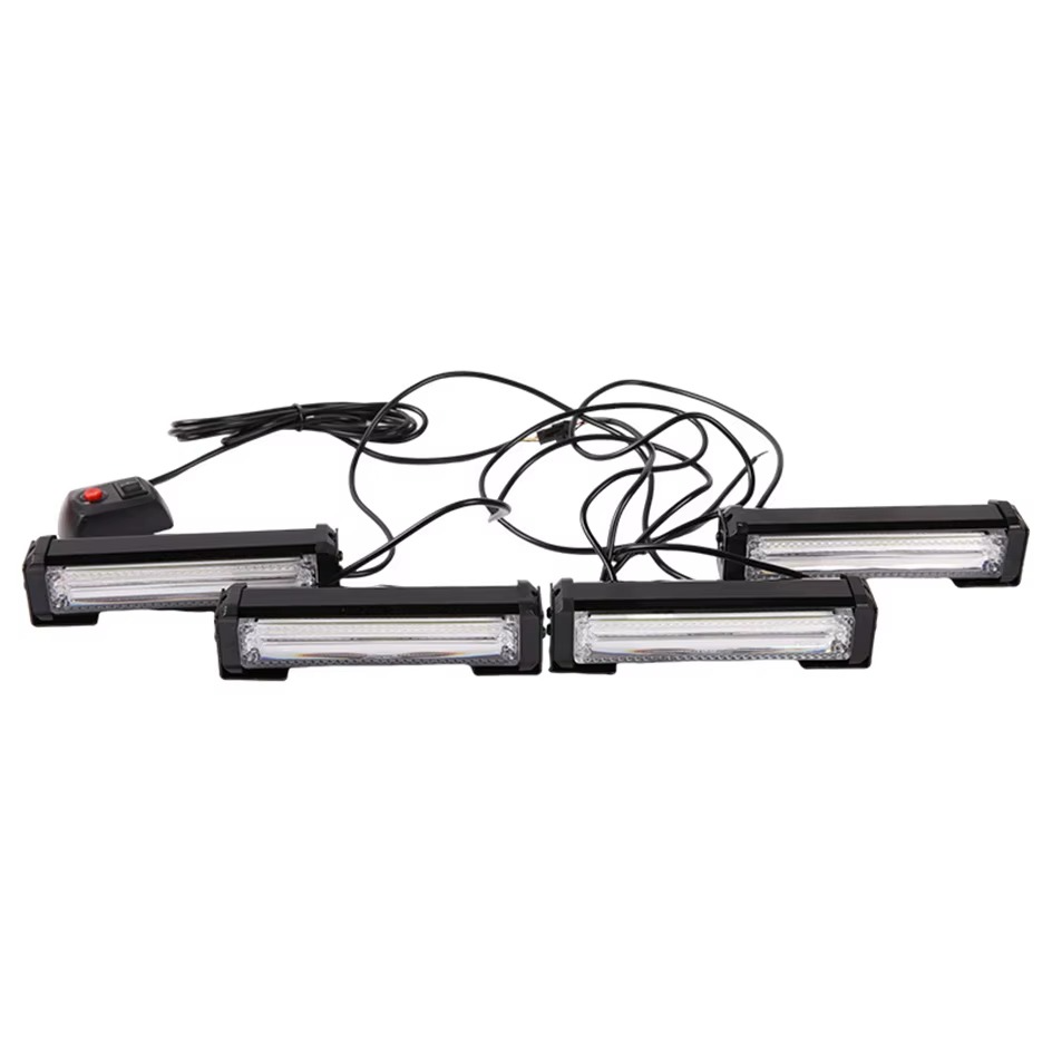 COB Car Front Grille Emergency Strobe Light Head 80W LED Police Warning Flashing Lightbar Vehicle Daytime Running Lamp 12V
