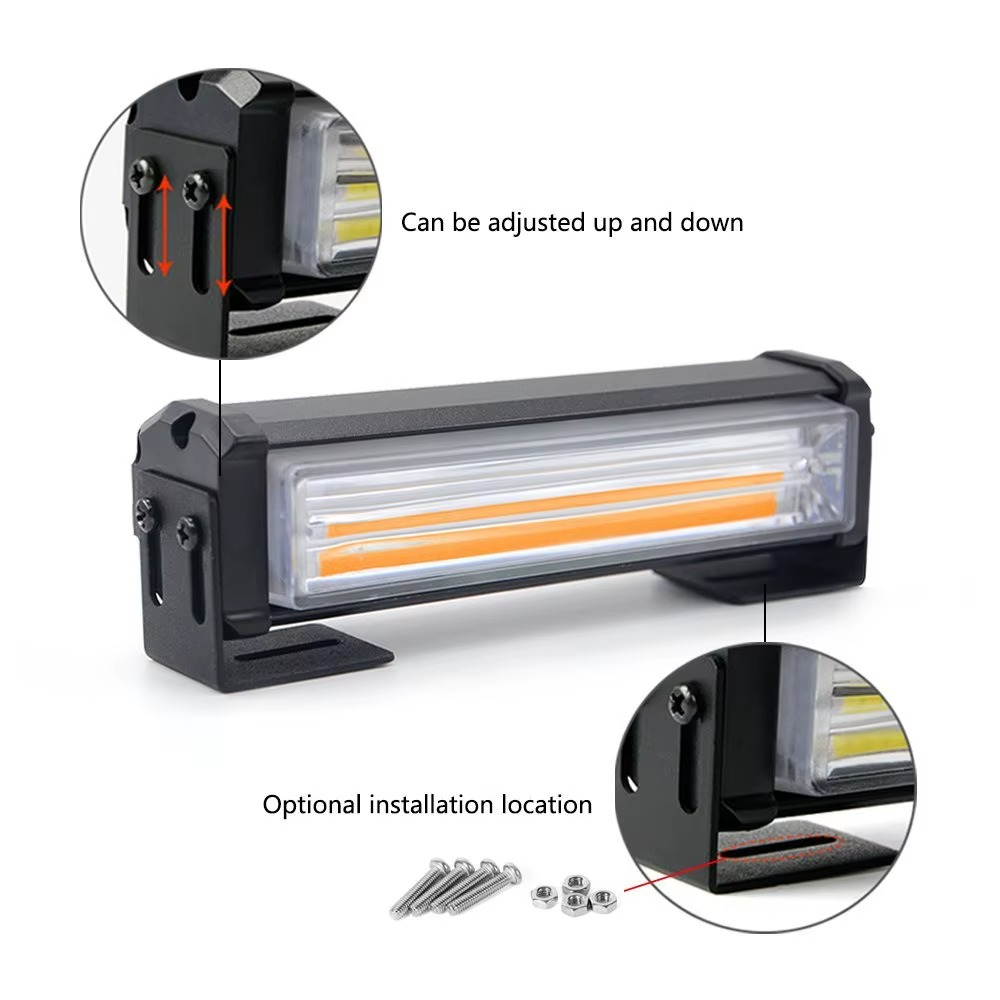 COB Car Front Grille Emergency Strobe Light Head 80W LED Police Warning Flashing Lightbar Vehicle Daytime Running Lamp 12V